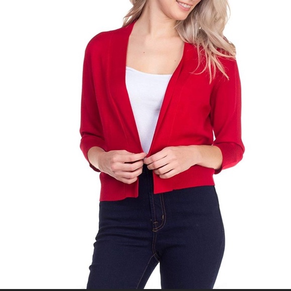 J Jill red button up sweater - Picture 1 of 7